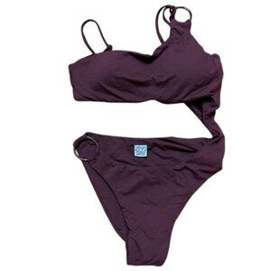 Le Swim Thalia Asymmetric Monokini in Plum